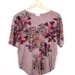 Siren Lily  petit top‎ Fairycore floral knit Dolman short sleeve tight knit S Photo 0