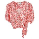 Lost + Wander  Pick Me At Hello Surplus Top Floral Tie Waist Size Medium M EUC Photo 1