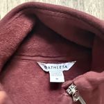 Athleta Maroon Fleece with Zip Karma Asymmetric Sweater Photo 4