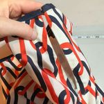 Banana Republic silk chain link print mini skirt navy blue & orange Photo 7