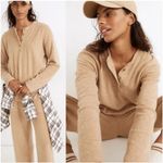 Madewell  MWL Set Cozybrushed Henley top long sleeve sweatpants vincent beige Photo 1