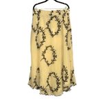 Ganni NWT Georgette Floral Pleated Yellow Chiffon Midi Skirt 42 US 10/12 Photo 3