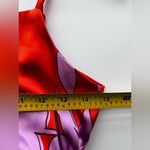 Christian LaCroix  Satin Midi Dress Side Cutout Orange Floral S Photo 3