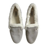 Birdies  Women's 9.5 The Swift‎ Suede Faux Fur Lined Shoes Dove Gray Casual Photo 3