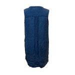 Faherty Sleeveless Knee-Length Dress Button Front 100% Linen Blue Size 4 Photo 1