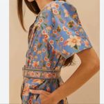 Farm Rio š$210 SZ MEDIUM BLUE SUPERBLOOM TAPESTRY ORGANIC COTTON MINI DRESS EUC Photo 4