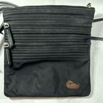 Dooney & Bourke North/South Triple Zip Crossbody Purse Nylon Black Pink Duck Photo 1