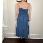 Klesis Strapless Blue Denim Tiered Midi Dress Size Small Photo 3