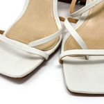 Schutz Amaia Pearl White Block Heel Thin Strappy Slingback Sandals Photo 3