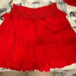 Lush Clothing Lush Red Ruffle Smocked Skirt Photo 0