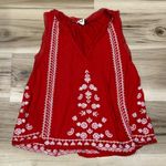 Anthropologie  Akemi and Kin Red Embroidered Tank Top Women’s Small Photo 3