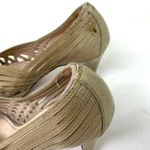 Prada gold Beige Leather Strappy Open Toe Platform heel Pumps size 35.5 Photo 5