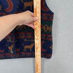 Coldwater Creek Vintage Vest Womens Sm/Md Blue Southwestern Howling Wolf Boho Photo 5