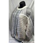 Juice vintage cable Knit patchwork leather Striped Sweater Long Sleeve XL Photo 3