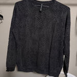 Athleta Black Crewneck Sweatshirt Size S Graphic Print Lyocell Cotton Modal Photo 0