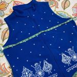 Mountain Lake  XL womens blue white full zip up vest snowmen trees holiday theme Photo 5