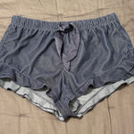 Victoria's Secret Gray Satin Ruffle Pajama Shorts Photo 0