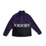 Croft & Barrow Vintage C&B Sport Purple and Black Snowflake Embroidered Fleece Size Small Photo 10