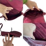 Fossil Emi Red Tassel Leather Saddle Crossbody Bag Color Wine Photo 13