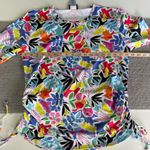 Caribbean Joe  Rainbow Multi Color Graphic Print Rusch Side Rash Guard Coverup M Photo 9