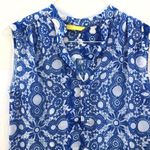 NWT Aaron Ashe Womens Large Midtown tank tunic Top blue yellow geometric Photo 2