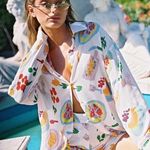 Princess Polly Luncheon Shirt Fruit Print Button Front RARE Photo 1