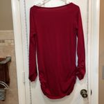 Red Cotton 3/4” Sleeve Top with Ruched long Sleeves and Ruched sides Loose Fit M Size M Photo 9