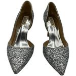 Badgley Mischka  Glitter Daisy II Heels Women’s Size 6 Silver Wedding Stiletto Pu Photo 1