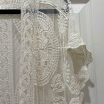 Boutique Ivory Short Sleeve Open Front Long Duster Lace Cardigan Size undefined Photo 3
