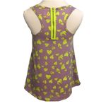No Boundaries NEW  Lavender Purple Lime Green Heart Print Sequin Zip Tank Top S Photo 5
