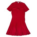 Draper James  Women’s Red Bow Knit Pleated Knee Length Dress Size Medium Photo 11