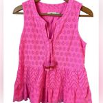 Vineyard Vines  Allamanda Eyelet Tiered Tassel Top Pink Lined Vacation Summer XS Photo 1