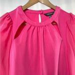 Karen Millen  Sheer Sleeve Cut Out Blouse in Bright Pink Size 2 Photo 1