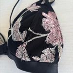 EXPRESS Floral Embroidered Black Bralette Photo 4