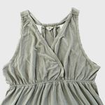 POL Racer Back Tank Dress Olive Green Sz L Maxi V Neck Stretch Side Slit NWOT Photo 3