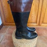Aerosoles  vegan leather tall riding boots style is RIDETO Black brown  size 8.5 Photo 0