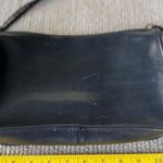 Vintage 80’s 90’s Magid Navy Blue Leather Double Strap Brass Rectangular Purse Photo 6