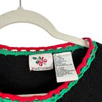 Nutcracker Black Christmas Tree Embroidered Sweater Holiday Party Womens Large Photo 2