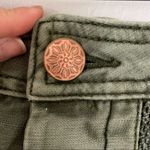 Free People  Bohemian Denim Shorts Buttons fly crochet green SIZE 0 NWOT Photo 7