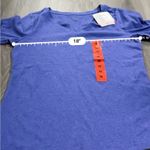 Ellen Tracy  Short Sleeve‎ Split V Neck Top in Dazzling Blue Heather Size M NWT Photo 2