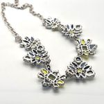 Stella & Dot Elodie Statement necklace Blue Silver Career Party Photo 11