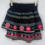 Savannah‎ Jane Mary Tiered Embroidered Skirt size small Black Photo 3