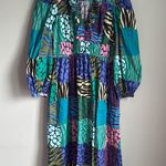 Anthropologie Geisha Designs for   Long-Sleeve Printed Maxi Dress Large Photo 2