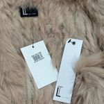 Love Token NEW  Genuine Rabbit Fur Color Latte Winter Holiday Cozy Vest Size L Photo 9