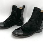 Clarks  x Orla Kiely Ponyhair Chelsea Boots Black Leather Booties Photo 0