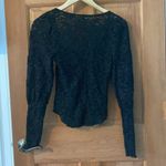 Free People  Black Sheer XS Long Sleeve Shirt Photo 3