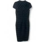 Tadashi Shoji  M Stretch Fitted Body Con Dress V Neck Cap Sleeve Layered Women's Photo 1