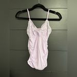 Y2K Light Purple Soft Lace Ruched Vintage Tank Top Women’s Cami Sz S EUC Pink Photo 1