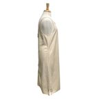 Lacausa 100% Raw Silk Button Sleeveless Dress Distressed Raw Hem Ivory sz Medium Photo 1