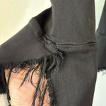 Reformation  Black High Rise Distressed Raw Hem Crop Jagger Jeans 24 Puckered Photo 2